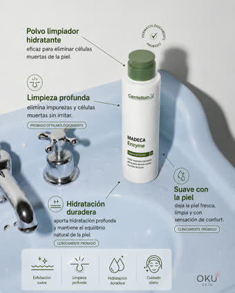 Cliente OKU SKIN — foto real de rutina